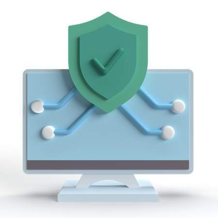 Protection informatique  3D Icon