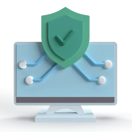 Protection informatique  3D Icon