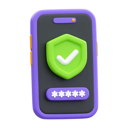 Protection mobile  3D Icon