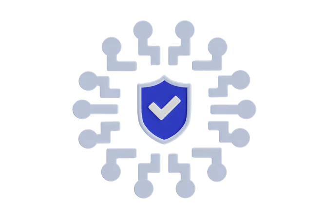 Protection Network  3D Icon