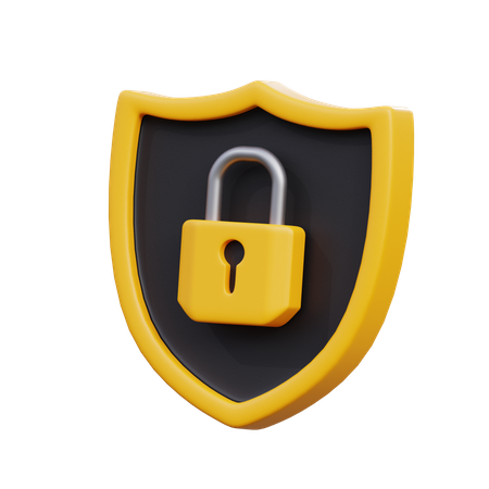 Protection padlock shield  3D Icon