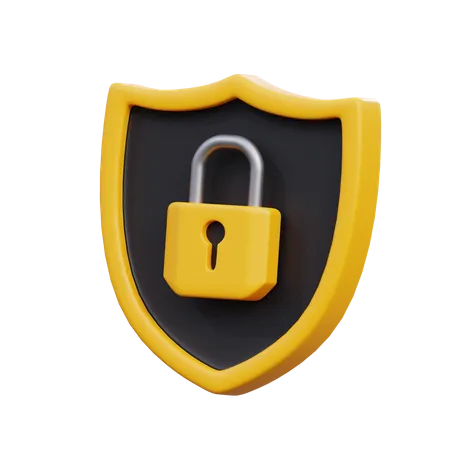 Protection padlock shield  3D Icon