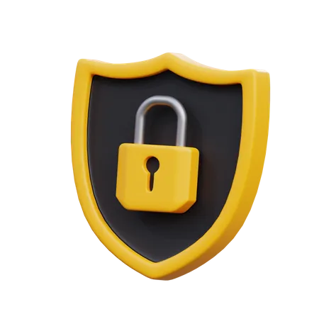 Protection padlock shield 3D Icon