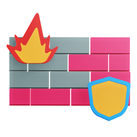 Protection par pare-feu  3D Icon