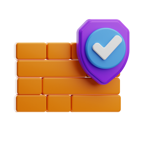Protection pare-feu Sécurité Internet  3D Icon