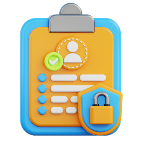 Protection Personal Data  3D Icon