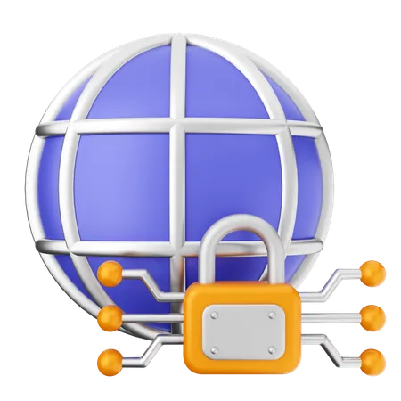 Protection de sécurité Internet  3D Icon