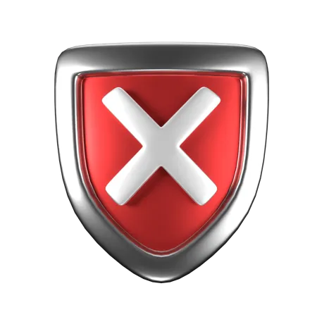 Red Shield Unactivated 3D Icon