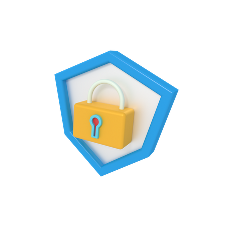 Protection Shield Padlock  3D Icon