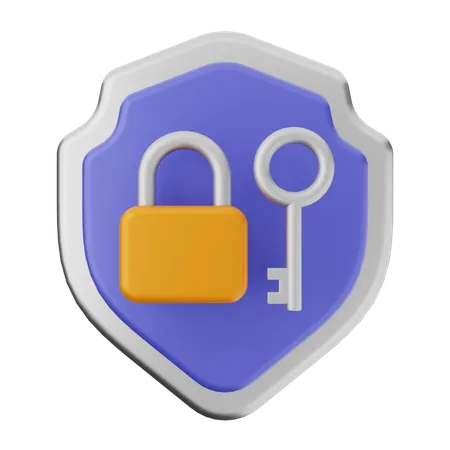 Protection de bouclier de verrouillage  3D Icon