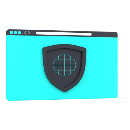 Protection du Web  3D Icon