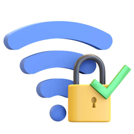 Protection Wi-Fi  3D Illustration
