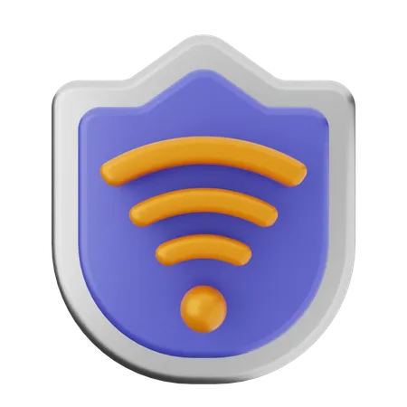 Protection de bouclier wifi  3D Icon