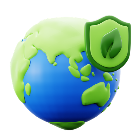 Proteger o meio ambiente da terra  3D Icon