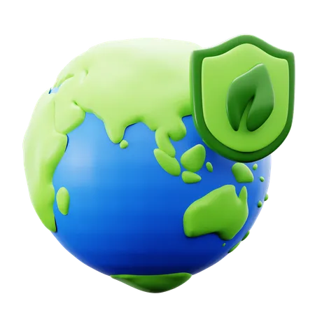 Proteger el medio ambiente terrestre  3D Icon