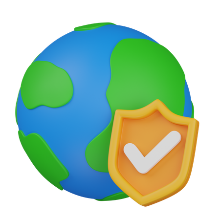 Proteger o mundo  3D Icon