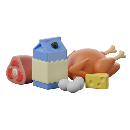 Proteinhaltige Lebensmittel  3D Icon