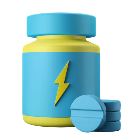 Protein Pills With Jar 3 D Icon Illustration 3D Icon