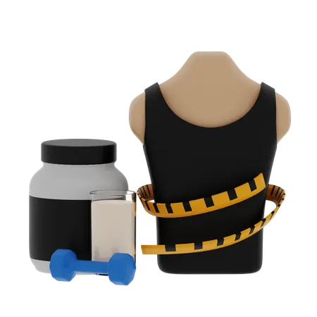 Protéines corporelles masculines  3D Icon