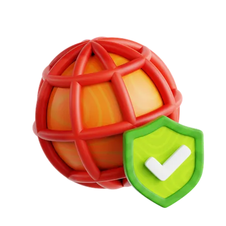 Protezione internet  3D Icon