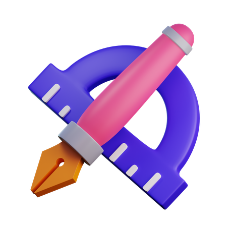 Protractor  3D Icon