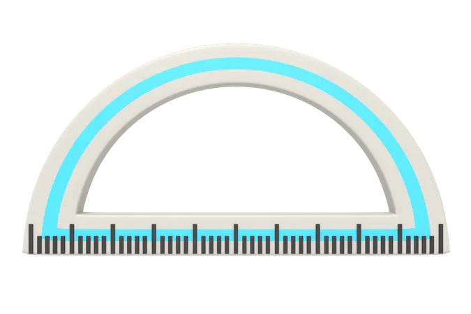 Semicircular Ruler 3D Icon