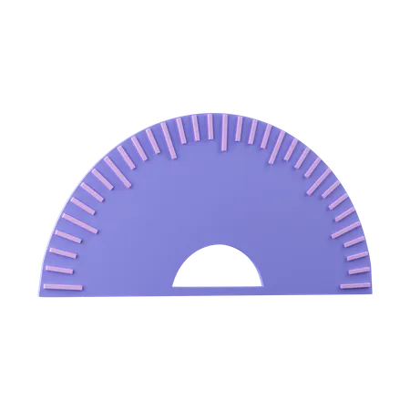 3 D Protractor Back To School And Education Concept Isolated On Background Icon Symbol Clipping Path 3 D Render Illustration 3D Icon