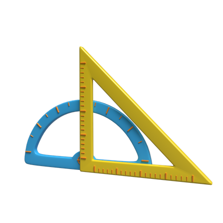 Protractor And Set Square  3D Icon