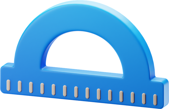 Protractor Ruler 3D Icon