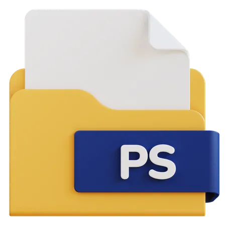 3 D Ps File Extension Folder 3D Icon