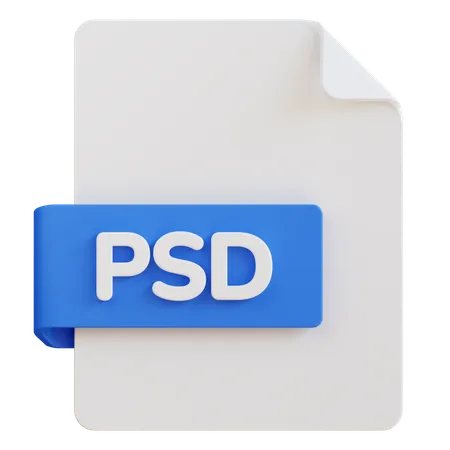 3 D Illustration Of Psd File Extension 3D Icon