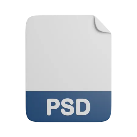 PSD Document File Extension 3D Icon