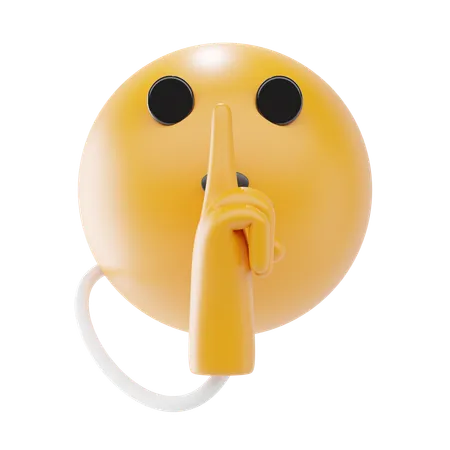 Schweigendes Gesichts-Emoji  3D Icon