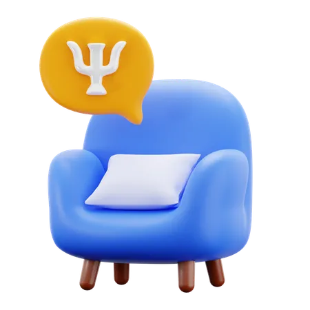 Cozy Arm Chair For Psychology Consultant Patient Relax Discussion 3 D Icon Illustration Render Design 3D Icon