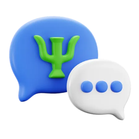 Psychology Symbol And Speak Chat Buble For Mental Health Support Consultation Therapy 3 D Icon Illustration Render Design 3D Icon