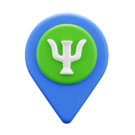 Pin Map Location With Psychology Symbol Icon For Mental Health Care Spot Finder 3 D Icon Illustration Render Design 3D Icon