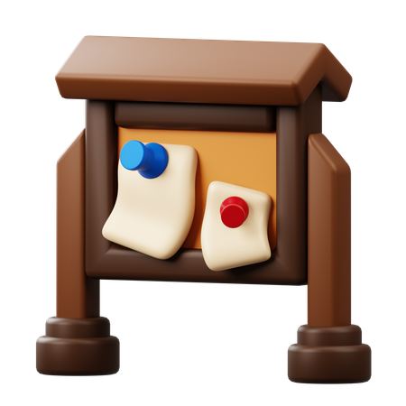 Public Bulletin Board  3D Icon