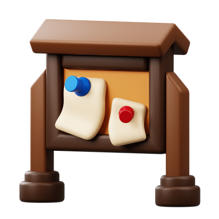 Public Bulletin Board  3D Icon