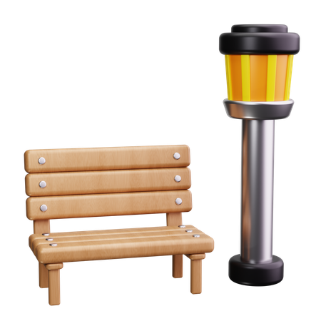 Public Park Bench  3D Icon