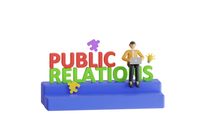 Public Relations 3 D Illustration Public Relations Manager Online Service Or Platform 3 D Illustration 3D Illustration