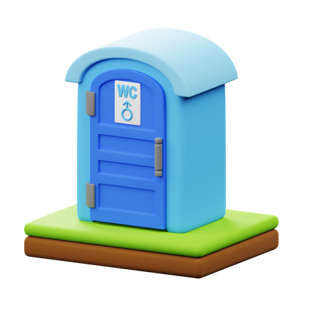 Public Toilet Booth  3D Icon