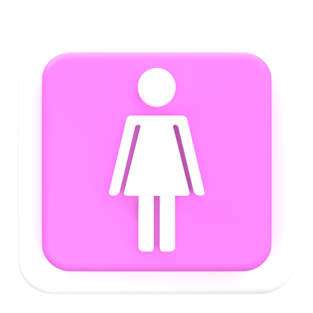 Public Toilet Female  3D Icon