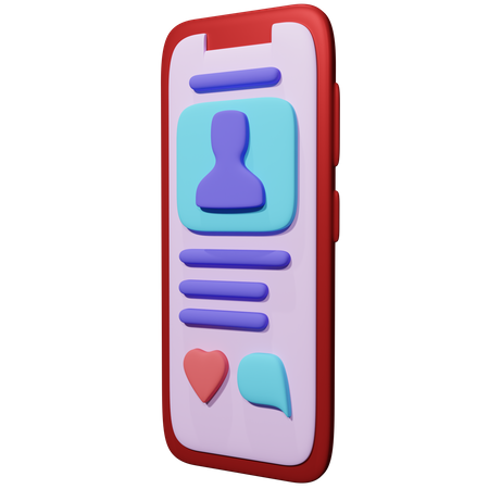 Publicación en redes sociales en el dispositivo  3D Icon