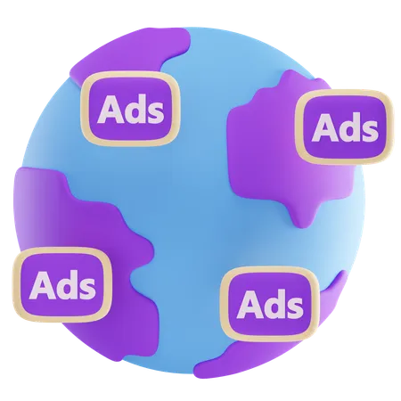 Publicidad global  3D Icon