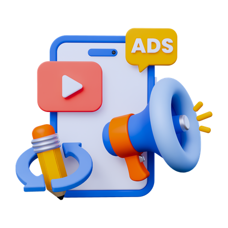 Publicidade digital  3D Icon