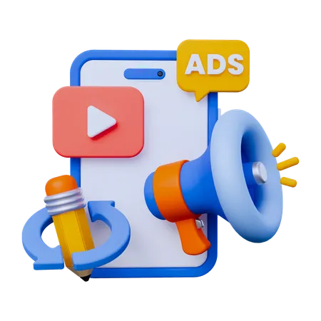Publicidade digital  3D Icon