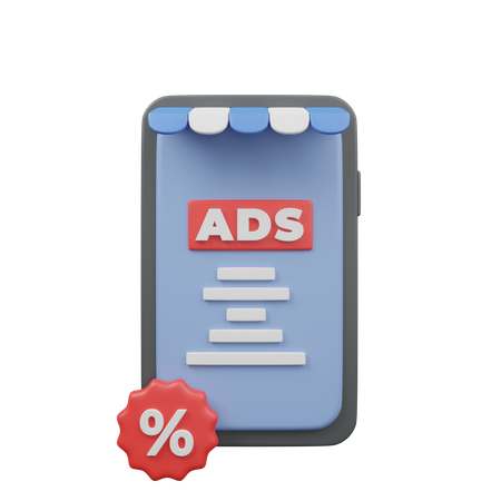 Publicidade em smartphones  3D Icon