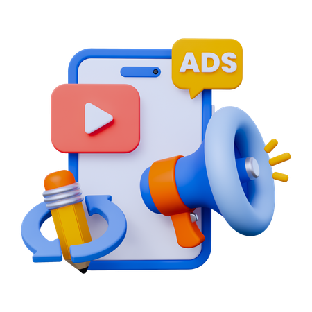 Publicité numérique  3D Icon