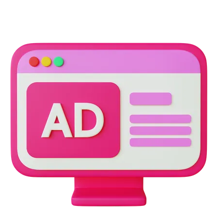 Publicité numérique  3D Icon