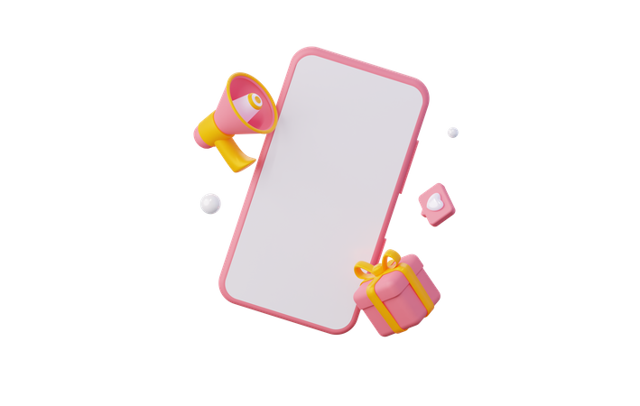 Publicité sur smartphone  3D Icon